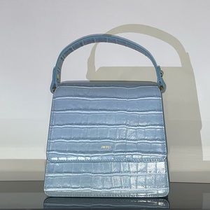 JW PEI Blue Vegan Leather Alligator Skin Bag